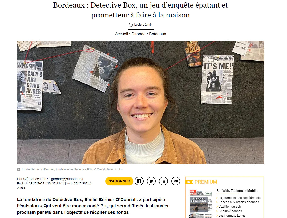Bordeaux : Detective Box, un jeu d'enquête épatant et prometteur à faire à  la maison